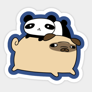 Pug and Little Panda Sticker